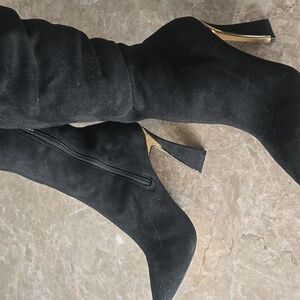 JLO JENNIFER LOPEZ Glyna Over-The- Knee Boots, size 7.5, black suede
